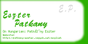 eszter patkany business card